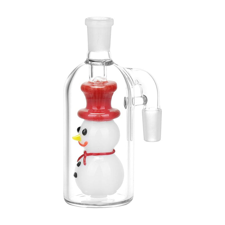 Smiling Snowman Glass Ash catcher - 5" / 14mm / 90D - Headshop.com
