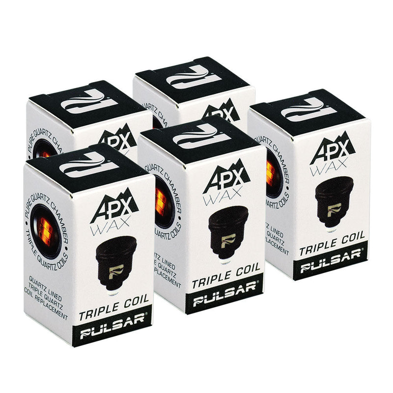 5PC BOX - Pulsar APX Wax V3 Replacement Triple Quartz Coil - Headshop.com