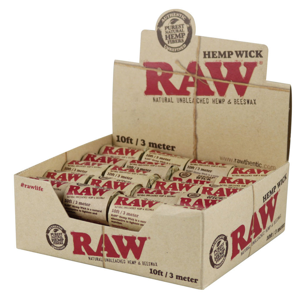 Raw Hempwick - Natural & Unbleached - 40PC DISPLAY - Headshop.com
