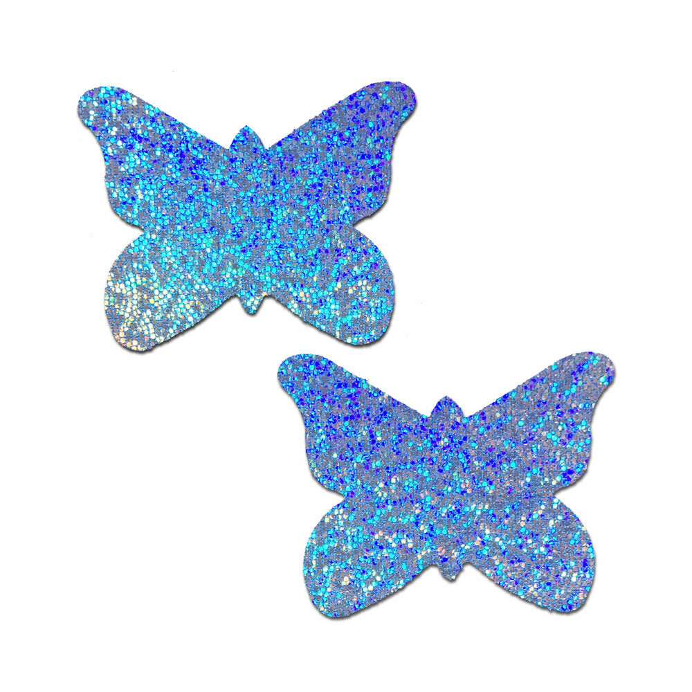 Pastease Butterfly: Baby Blue Glitter Butterflies Nipple Pasties - Headshop.com