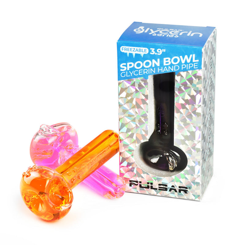 Pulsar Glycerin Series Freezable Spoon Bowl Hand Pipe - 4"/Colors Vary - Headshop.com