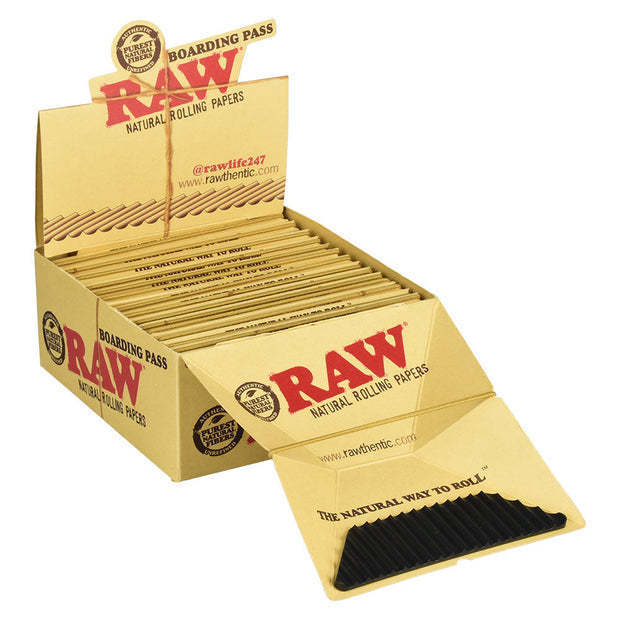 15PC DISPLAY - RAW Boarding Pass Grinder & Rolling Tray - Headshop.com