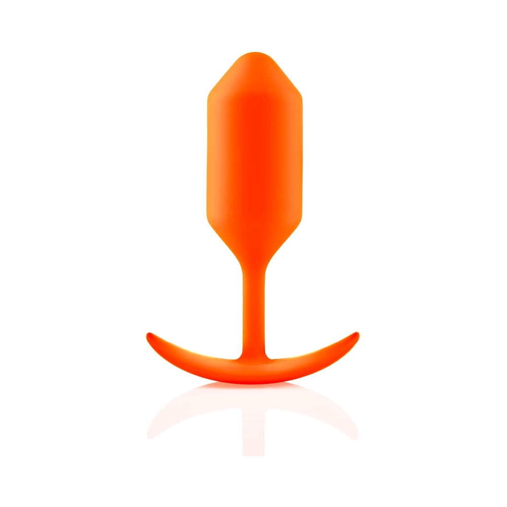 b-Vibe Snug Plug 3 Weighted Silicone Anal Plug Orange - Headshop.com