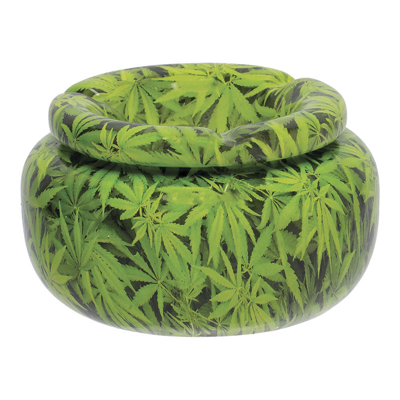 Fujima Moroccan Ceramic Ashtray - Green Leaves / 5" - Headshop.com