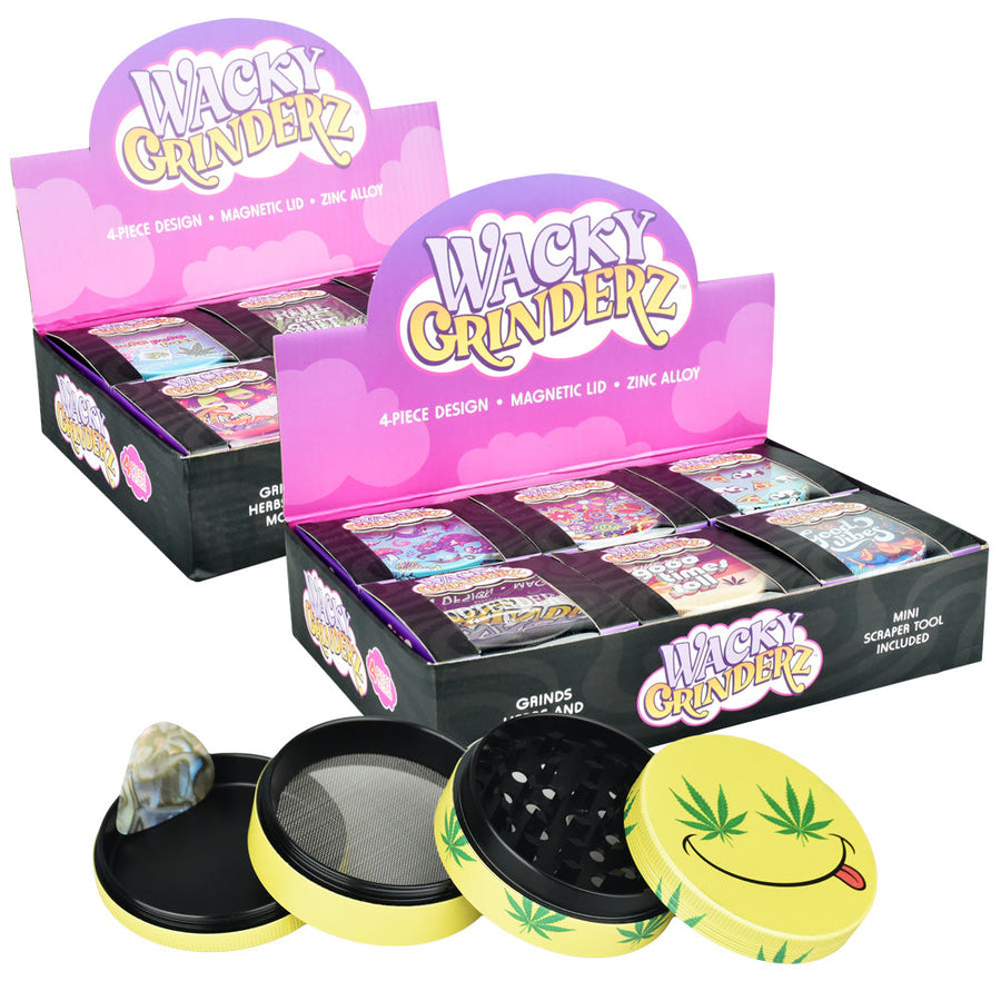 Wacky Grinderz | 4pc | 2.5" | 6pc Display - Headshop.com
