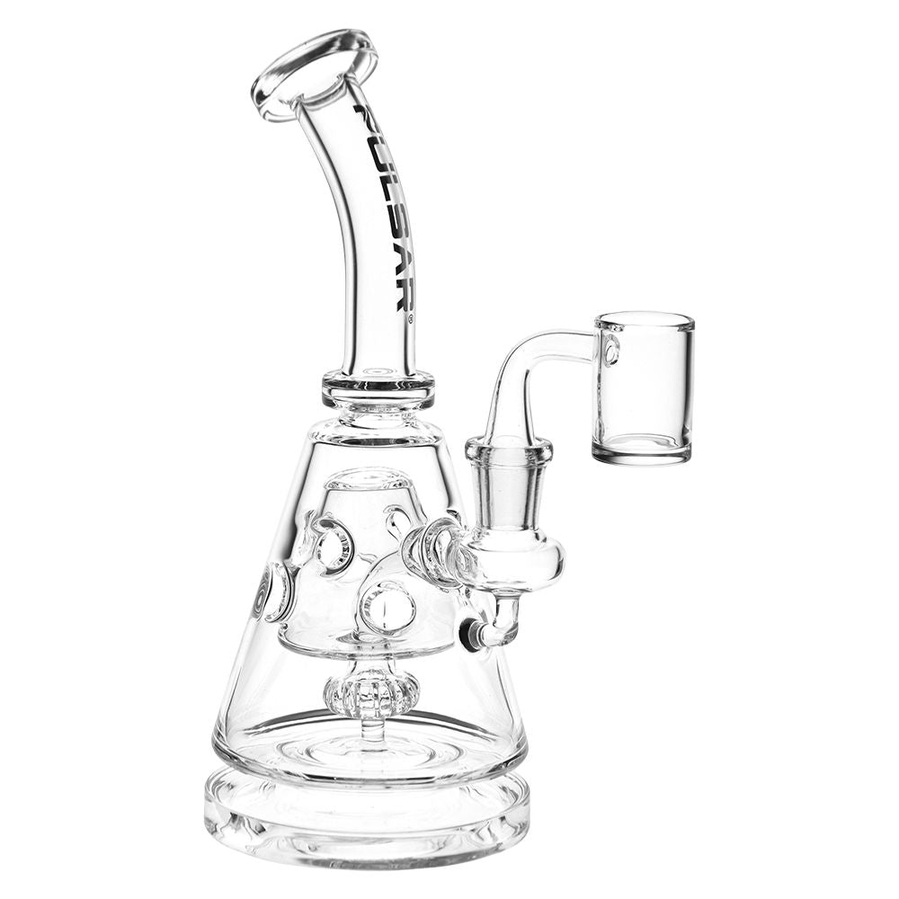 Pulsar Bent Neck Pyramid Glass Dab Rig - 8" / 14mm F - Headshop.com