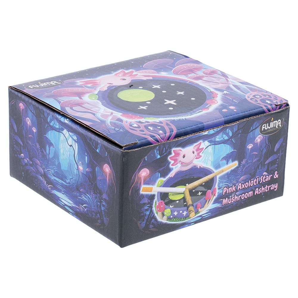 Fujima Pink Axolotl Star & Mushroom Ashtray - 5" x 4.5" - Headshop.com