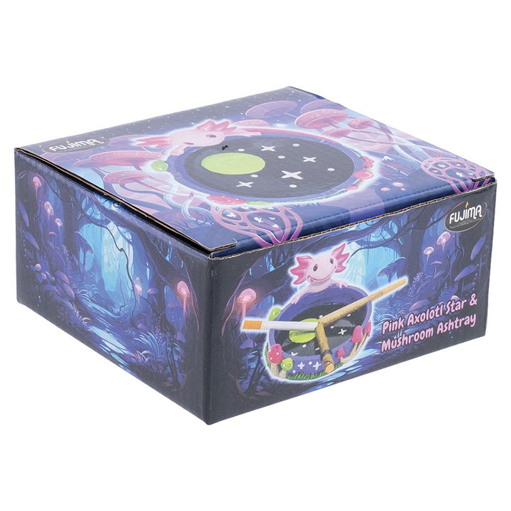 Fujima Pink Axolotl Star & Mushroom Ashtray - 5" x 4.5" - Headshop.com