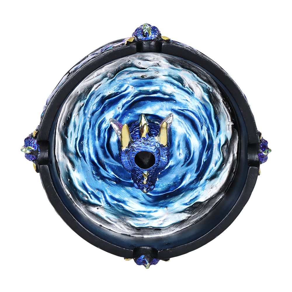 Dragon Polyresin Round Ashtray w/ Snuffer - 4" - Headshop.com