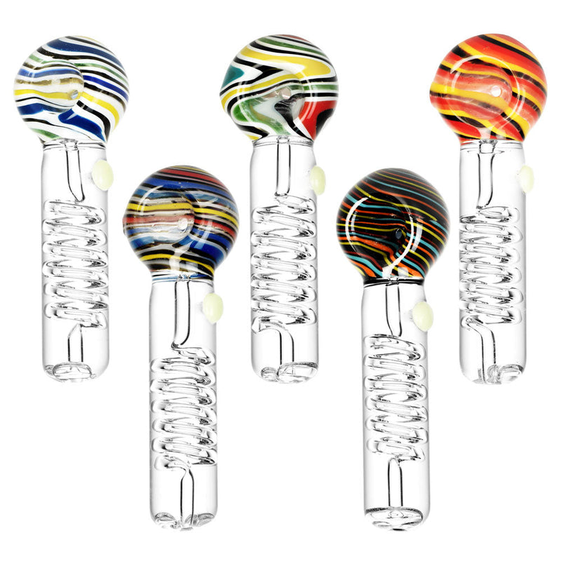 Pulsar Glycerin Series Coil Spoon Pipe - 5" / Colors Vary - Headshop.com
