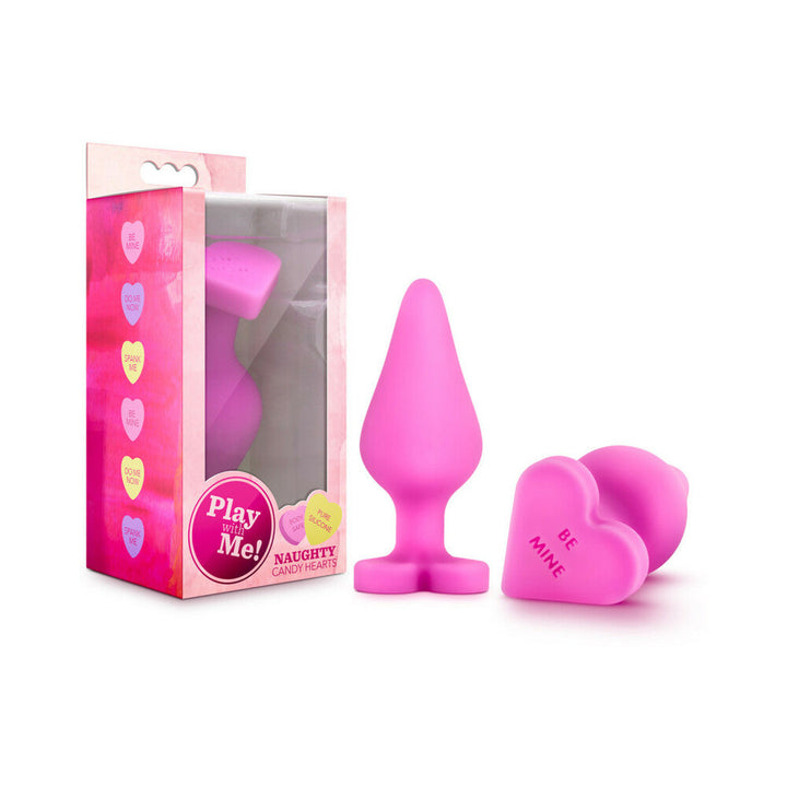 Play with Me Naughty Candy Hearts 'Be Mine' Anal Plug Pink - Headshop.com