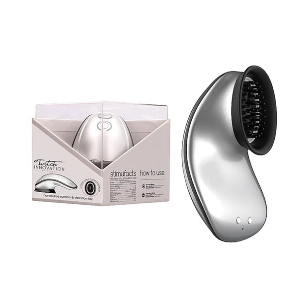 Twitch Rechargeable Hands-Free Suction & Vibration Toy Silver - Headshop.com