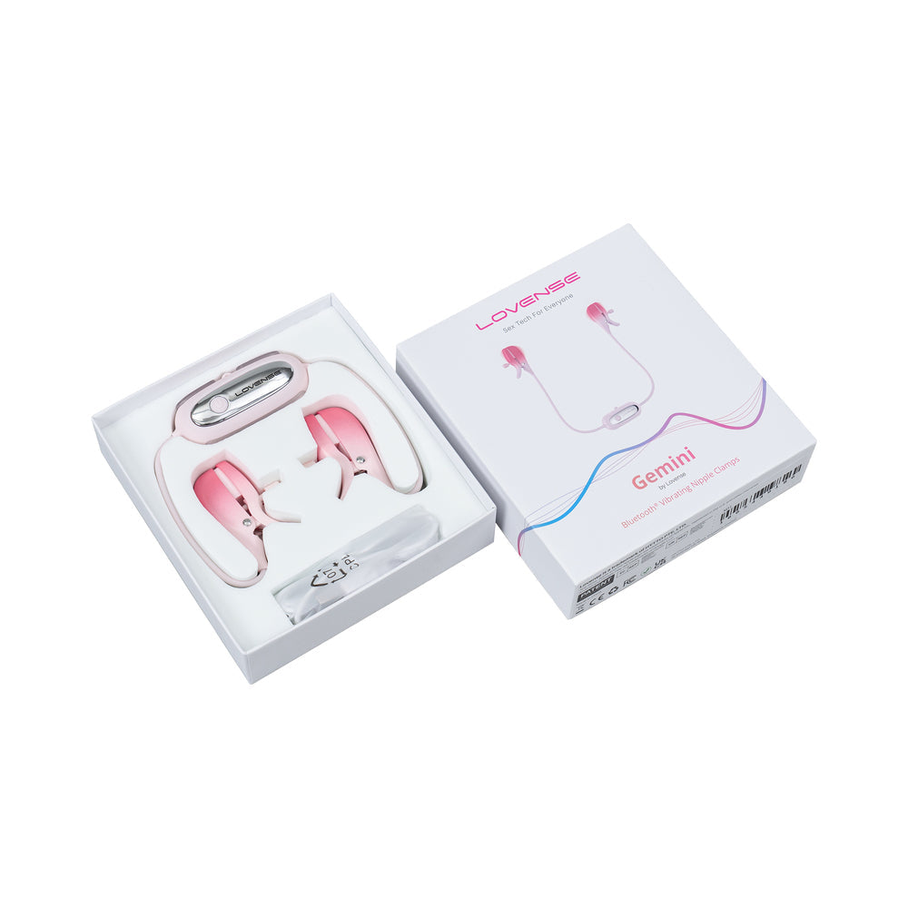 Lovense Gemini Bluetooth Rechargeable Vibrating Nipple Clamps - Headshop.com