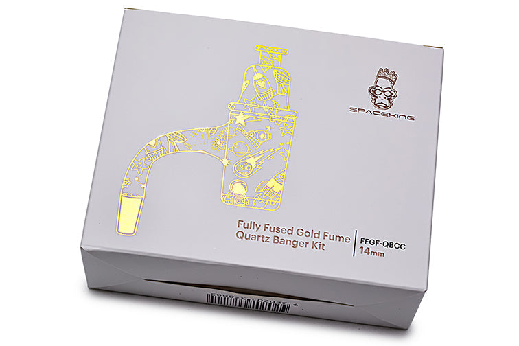 Space King Fully Fused Gold Fume Banger Kit (White / Gold) - Headshop.com