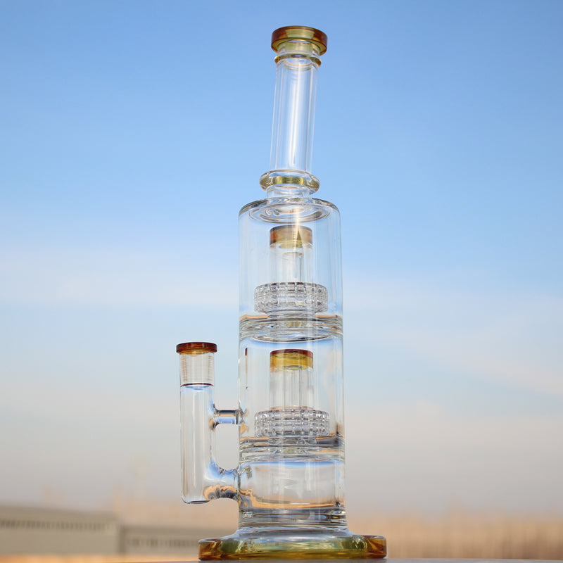Approx. 12" Dual Matrix Percolator Glass Water Pipe - Headshop.com