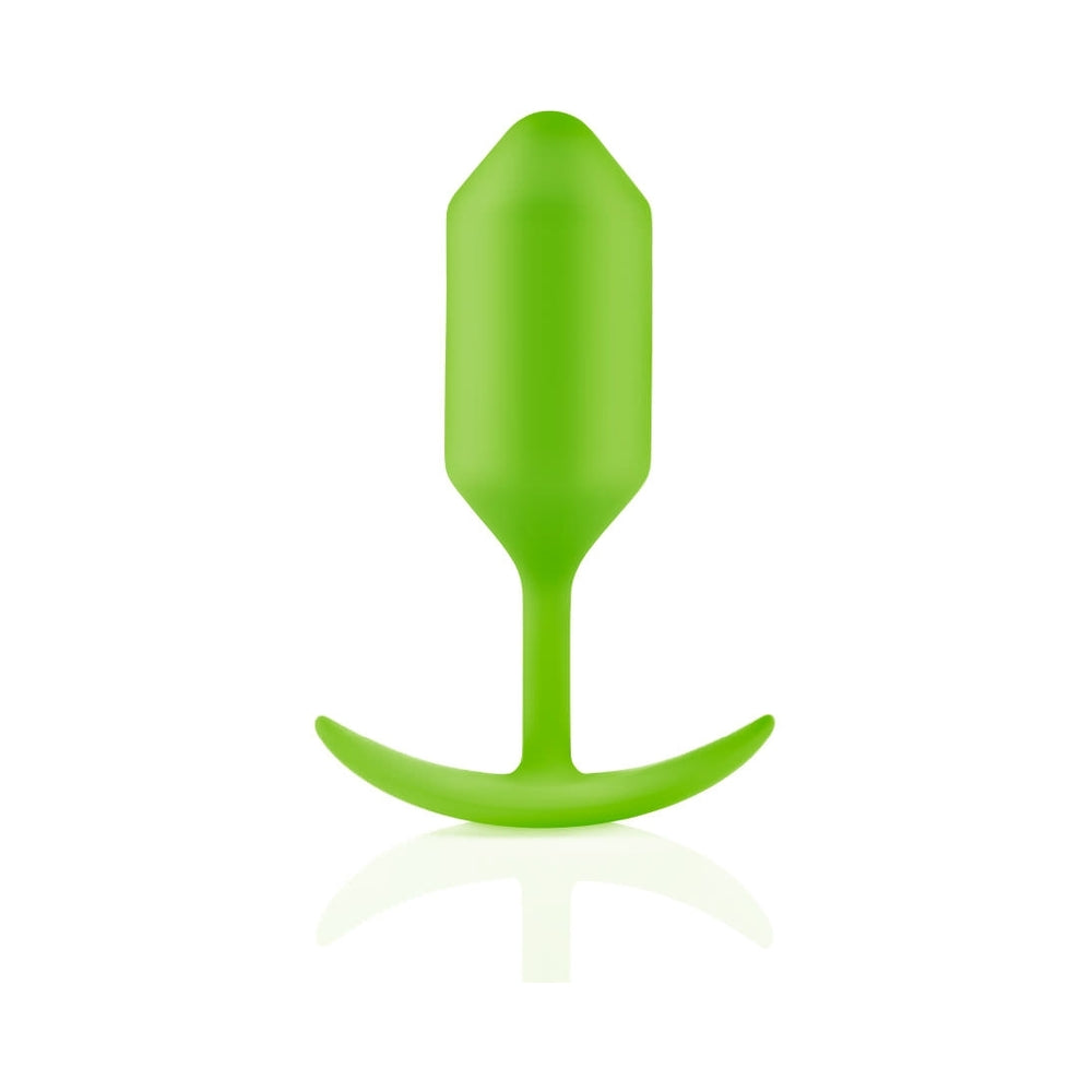 b-Vibe Snug Plug 3 Weighted Silicone Anal Plug Lime - Headshop.com