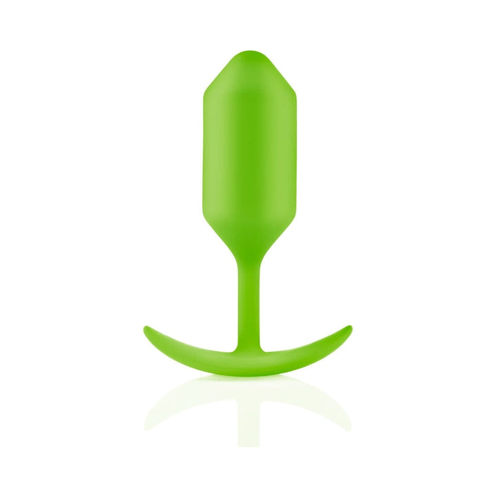 b-Vibe Snug Plug 3 Weighted Silicone Anal Plug Lime - Headshop.com