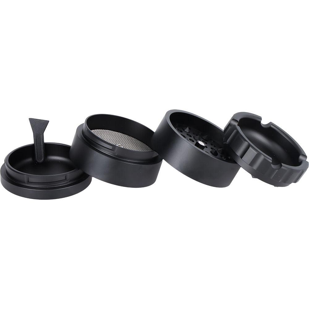 Aluminum Grinder with Ashtray Top - 4pc / 2.5" / Colors Vary - Headshop.com
