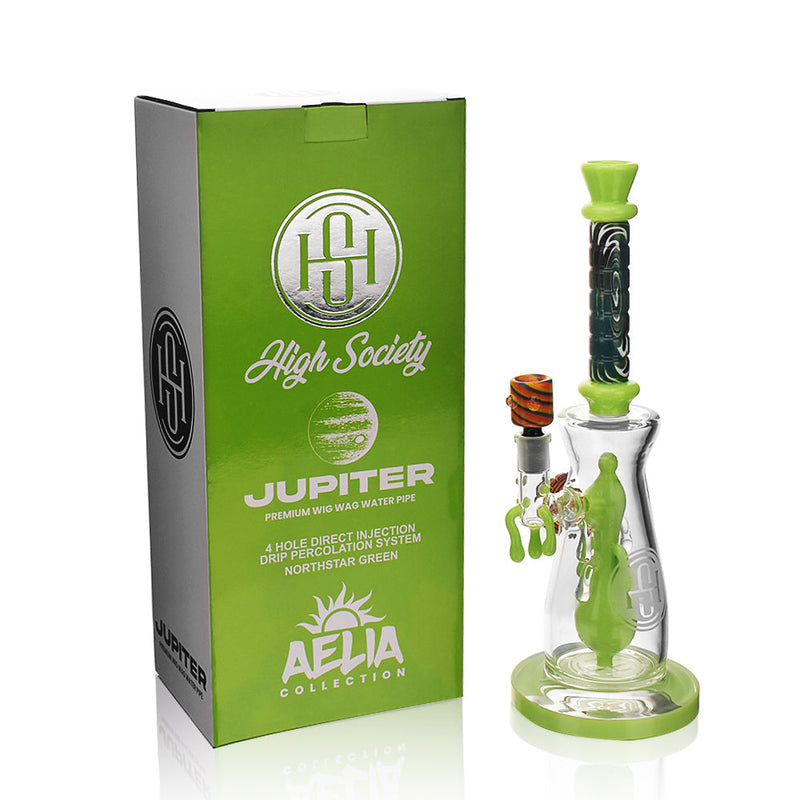 High Society | Jupiter Premium Wig Wag Waterpipe (Slime Green) - Headshop.com