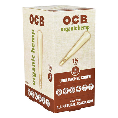 OCB Organic Hemp Cones | 24pc Display - Headshop.com