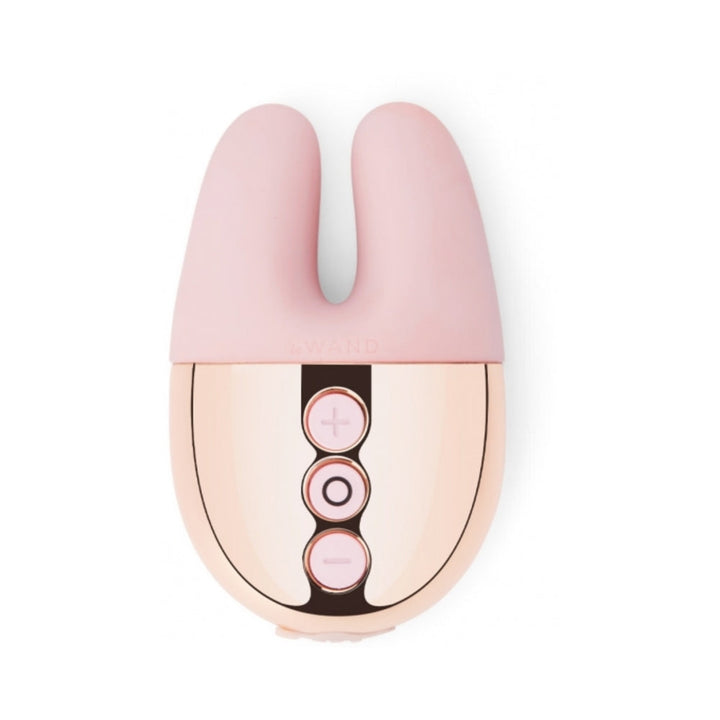 Le Wand Chrome Double Vibe Rechargeable Silicone Mini Vibrator Rose Gold - Headshop.com