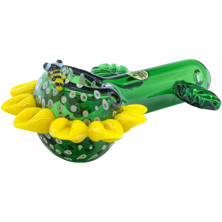 LA Pipes "Sunny Sunflowers" Glass Pipe - Headshop.com