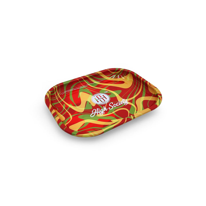 High Society - Small Rolling Tray - Rasta - Headshop.com
