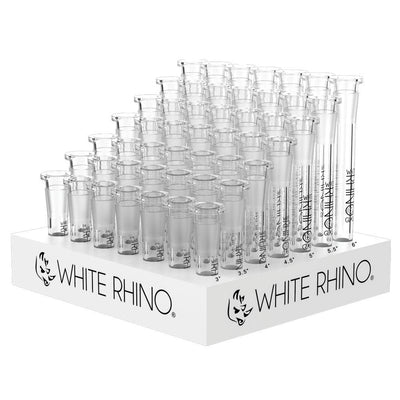 White Rhino Glass Downstems- 19/14mm / Asst Sizes - 49PC DISP - Headshop.com