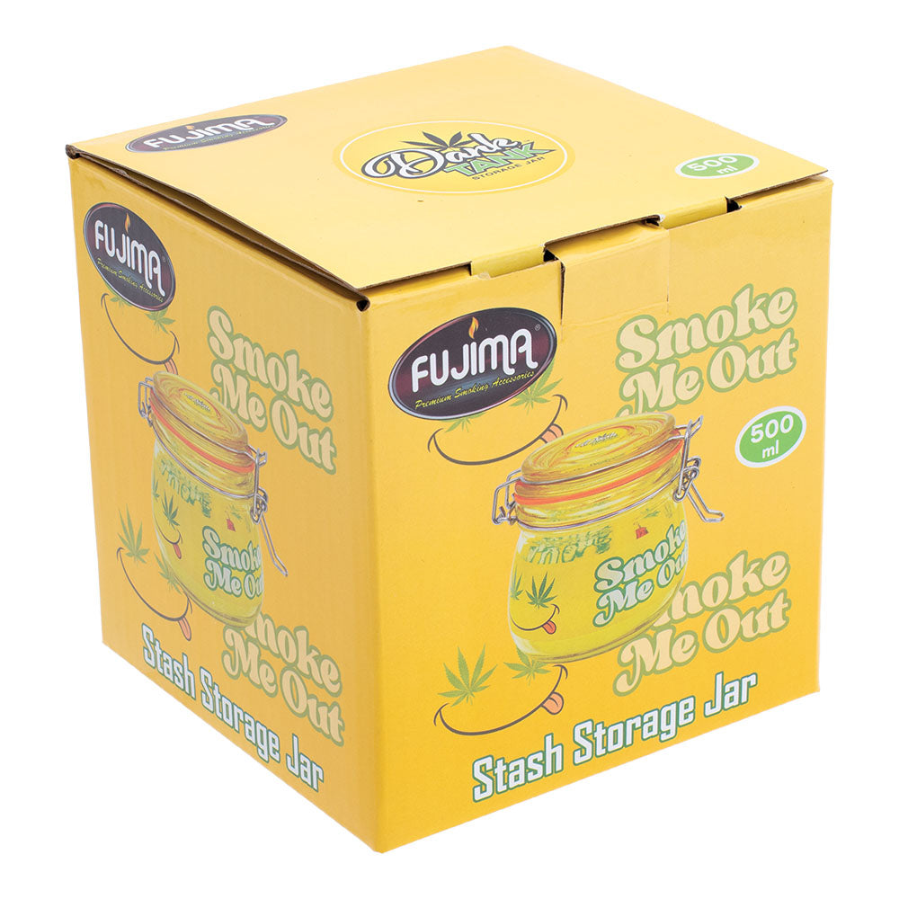 Fujima Dank Tank Smiley Smoke Me Out Glass Jar - 500ml - Headshop.com