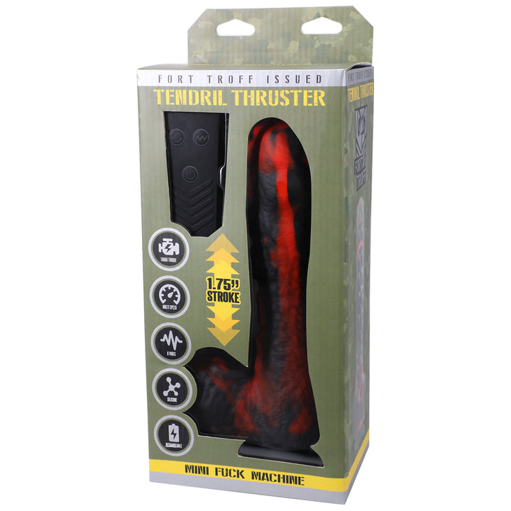 Fort Troff Tendril Thruster Mini Fuck Machine Rechargeable Remote-Controlled Silicone 8.5 in. Thrusting Dildo Red/Black - Headshop.com
