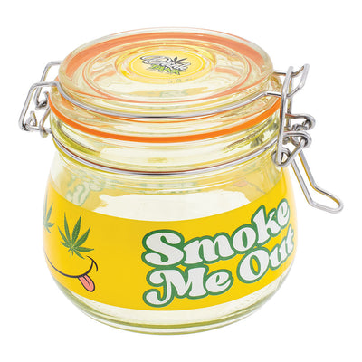 Fujima Dank Tank Smiley Smoke Me Out Glass Jar - 500ml - Headshop.com