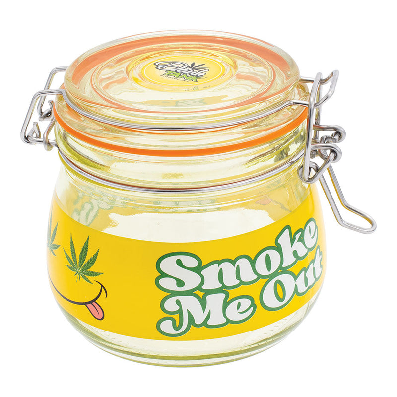 Fujima Dank Tank Smiley Smoke Me Out Glass Jar - 500ml - Headshop.com