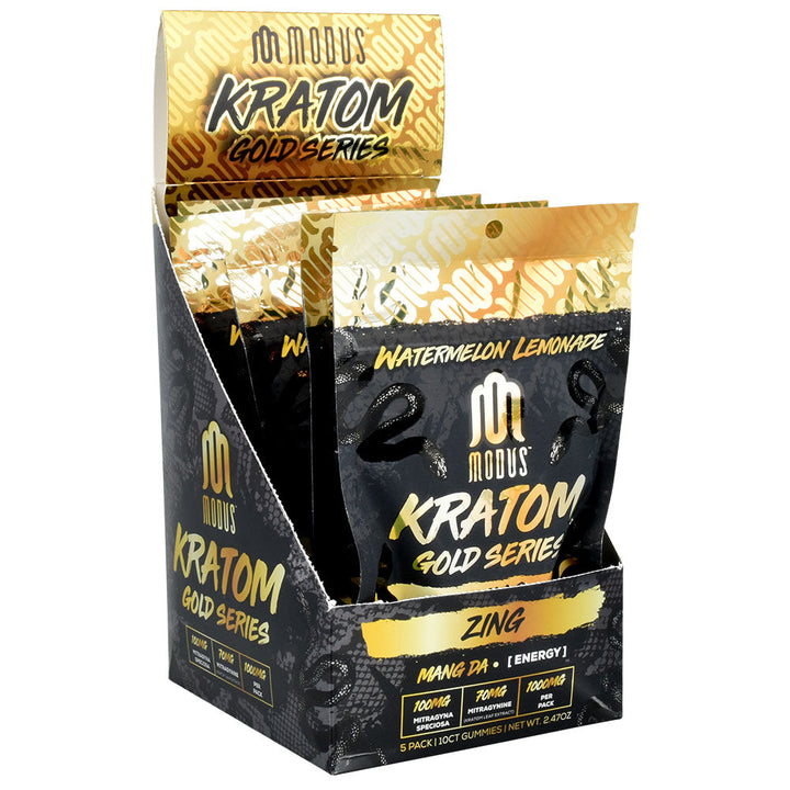 Modus Gold Series Kratom Gummies | 1000mg | 10pk | 5pc Display - Headshop.com