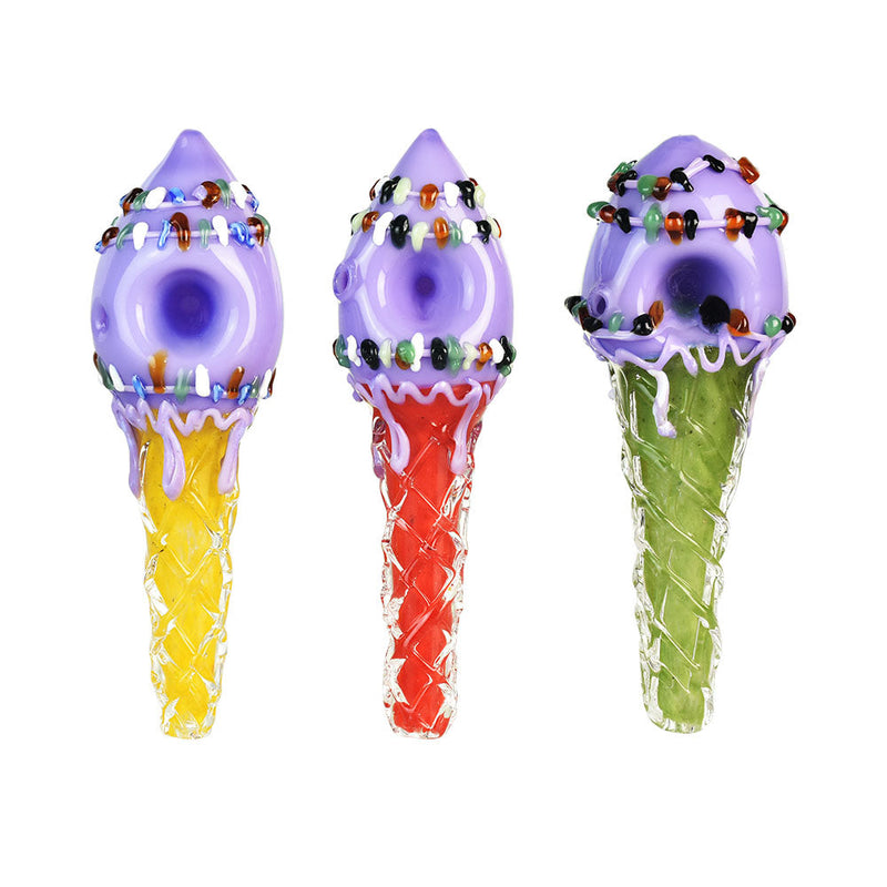 Ice Cream Cone Hand Pipe - 5.25"/Colors Vary - Headshop.com
