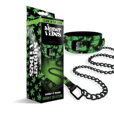 Stoner Vibes Chronic Collection Glow in the Dark Collar and Leash - Headshop.com