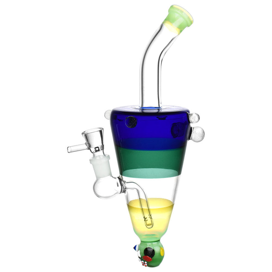 Ghoulish Glow in the Dark Lazy Glass Water Pipe - 10" - Headshop.com