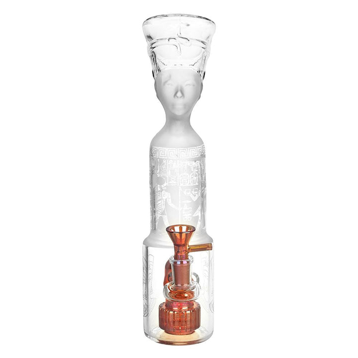 Pharoah Head Frosted Glass Water Pipe - 11.5" / 14mm F - Headshop.com