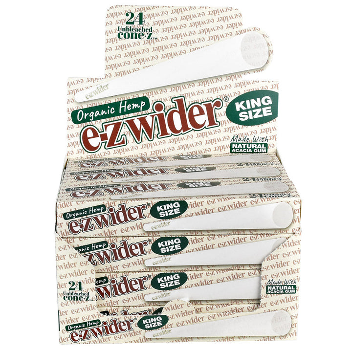E-Z Wider Organic Hemp Unbleached Cones - 12PC DISP - Headshop.com