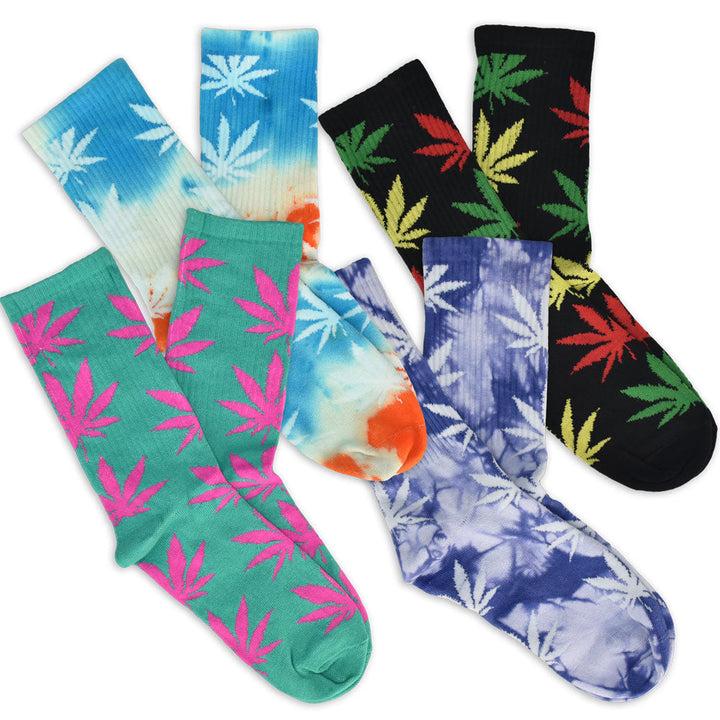 Hemp Leaf Socks | 6 Pack - Headshop.com