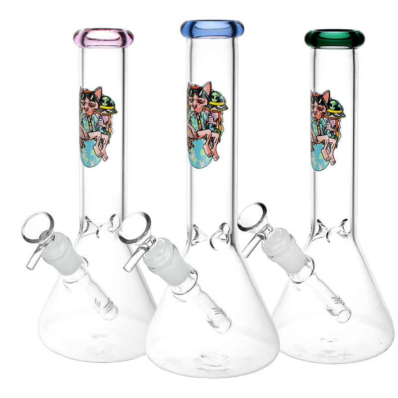 Chill Cat Glass Beaker Water Pipe | 14mm F | Colors Vary - Headshop.com
