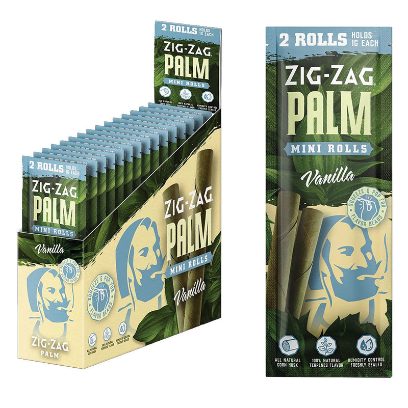 Zig Zag Mini Palm Rolls | 2pk | 15pc Display - Headshop.com