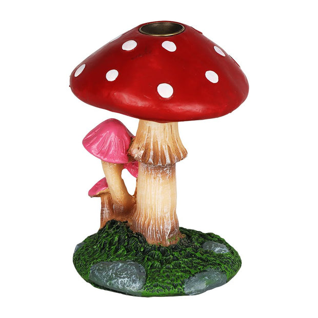 Sprouting Shrooms Backflow Polyresin Incense Burner - 4.25"