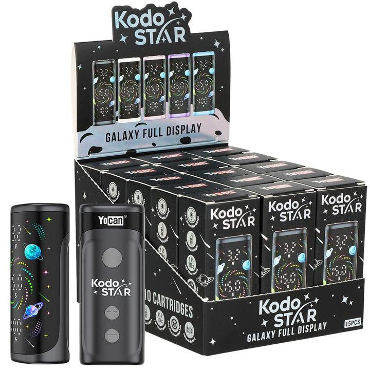 15CT DISPLAY - Yocan Kodo Star 510 Box Mod - 400mAh / Assorted Colors - Headshop.com