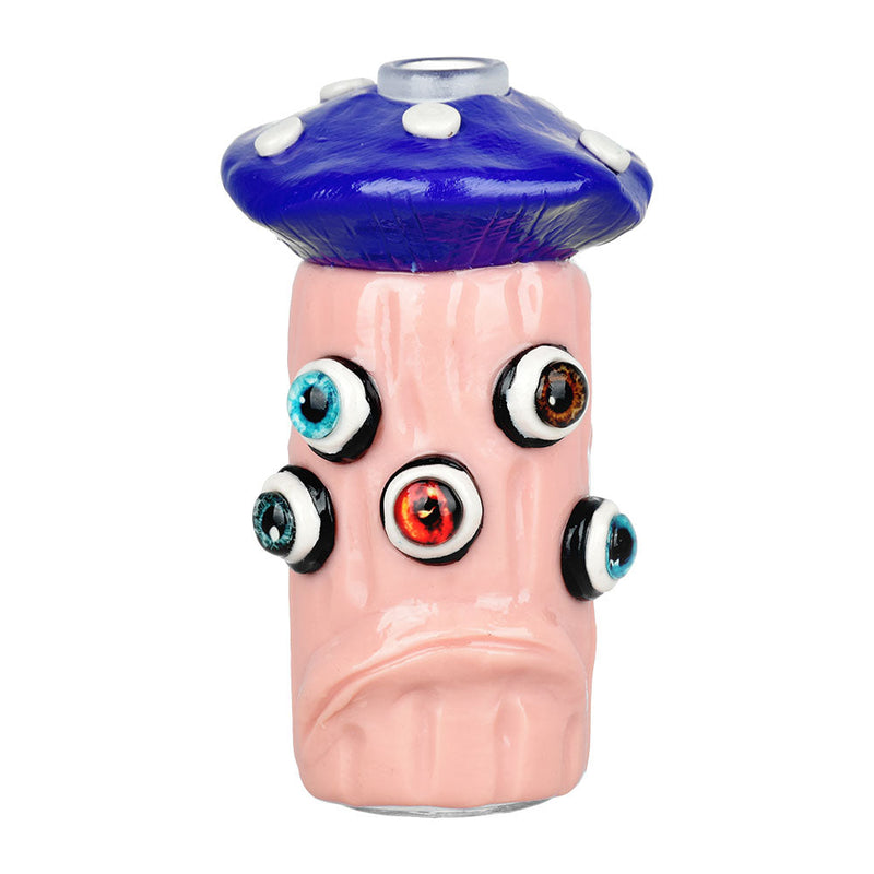 The Shrooms Have Eyes Glow Ash Catcher - 4.5" / 14mm / 90D / Colors Vary - Headshop.com