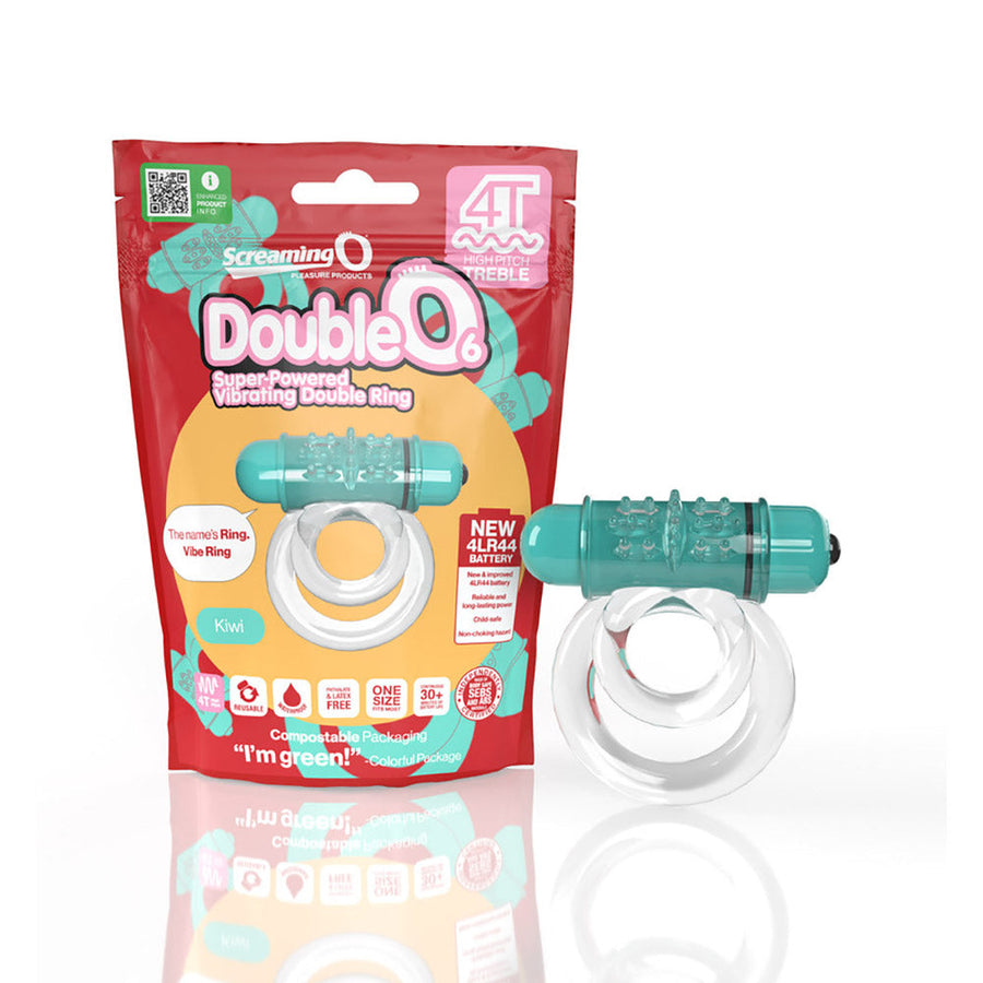 Screaming O 4T DoubleO 6 Vibrating Double Cockring Kiwi - Headshop.com