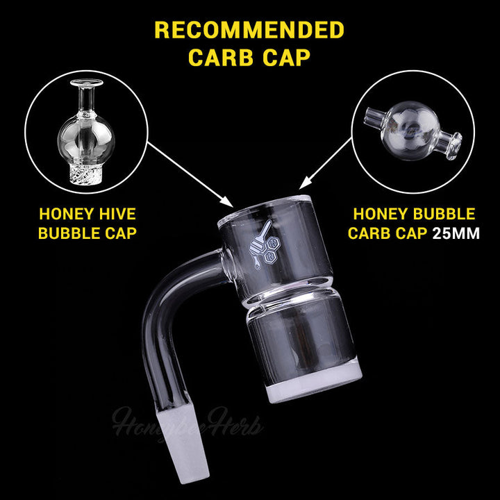 HONEY & MILK BEVEL SPLASH BUCKET QUARTZ BANGER - 90° DEGREE | YL - Headshop.com