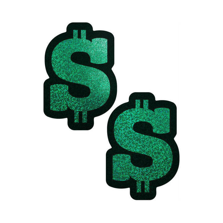 Pastease Money: Green Glitter Dollar Sign Nipple Pasties - Headshop.com