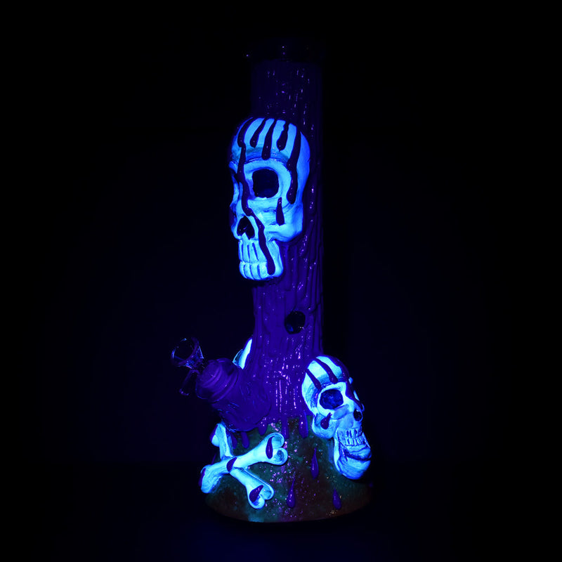 Skull & Bones 3D Painted Beaker Water Pipe - 14" / 14mm F - Headshop.com