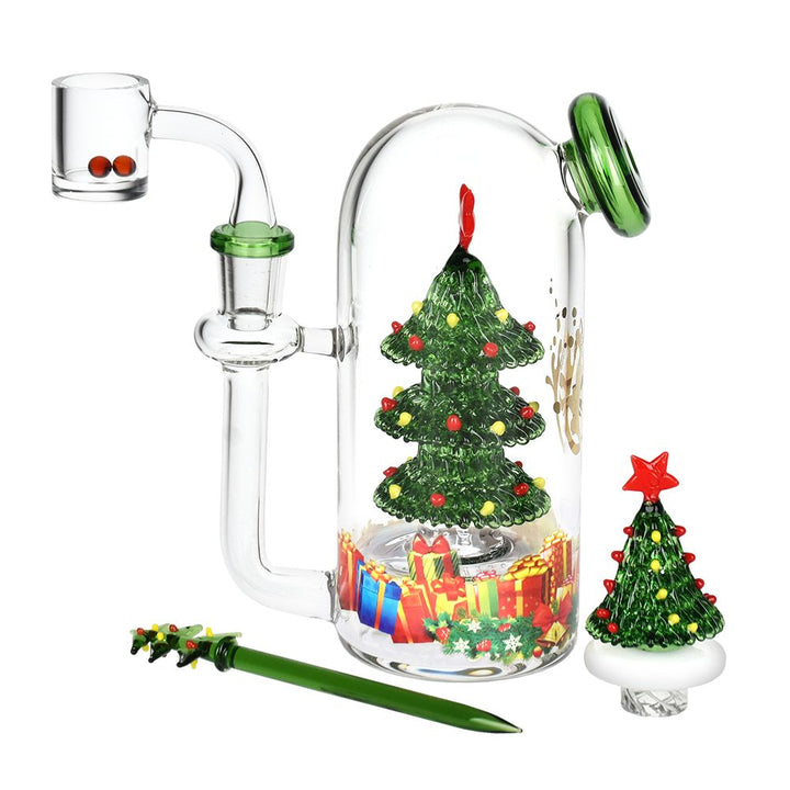 Pulsar Christmas Tree Glass Dab Rig Set - 5.75" / 14mm F - Headshop.com