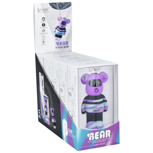 Lookah Tie Dye Bear Variable Voltage 510 Battery | 500mAh | 5pc Display - Headshop.com